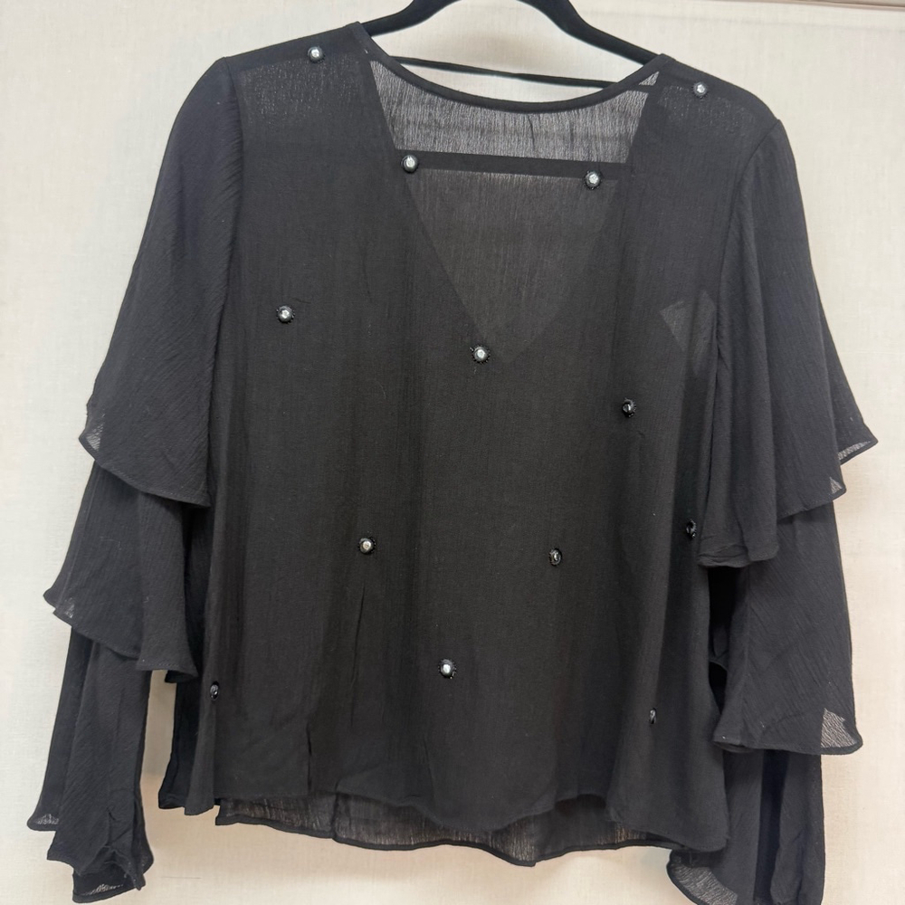 Women's English Factory Blouse Size S Black